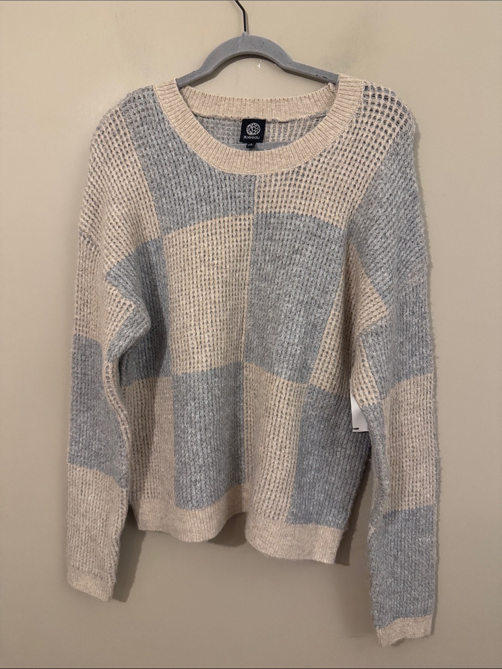 B COLLECTION BY BOBEAU LS CREWNECK PULLOVER, Oatmeal/Dove, size Small